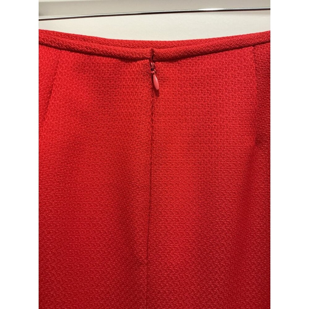 Suit Studio Skirt Set Size 12 Red Jacquard 4 Button Jacket NWT - Picture 9 of 16